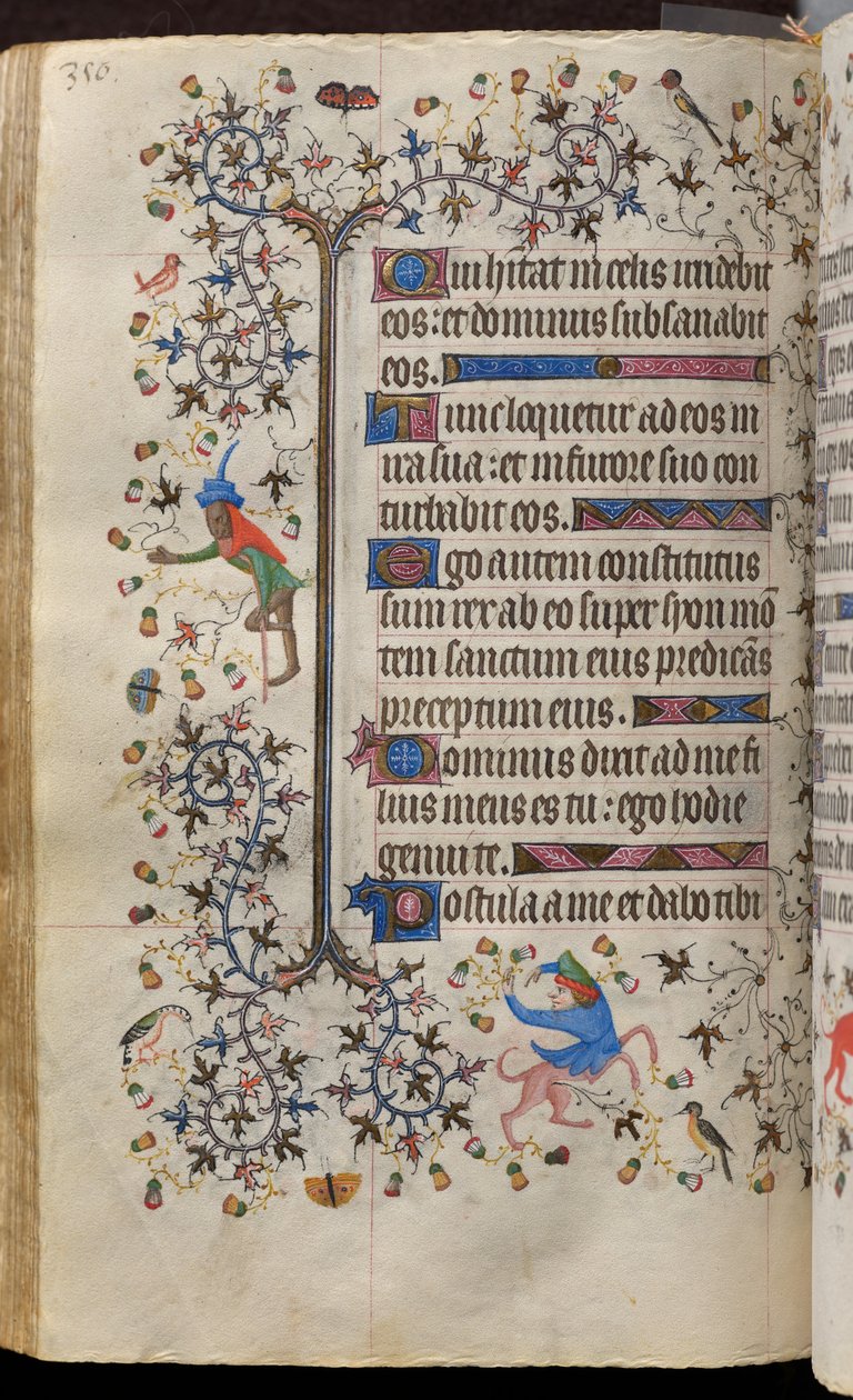 Navarran kuninkaan Kaarle Aatelisen (1361-1425) tunnit: fol. 170v, teksti tekijältä Master of the Brussels Initials and Associates