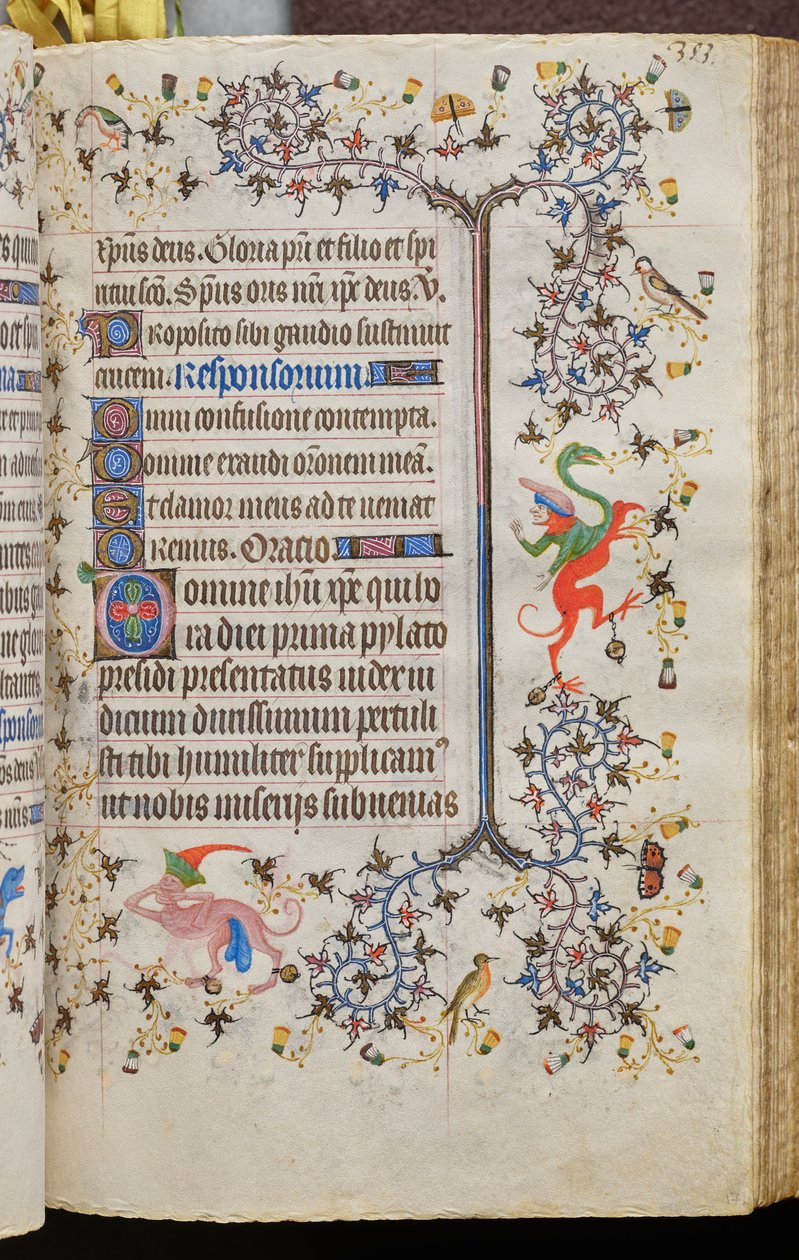 Navarran kuninkaan Kaarle Aatelisen (1361-1425) tunnit: fol. 172r, teksti tekijältä Master of the Brussels Initials and Associates