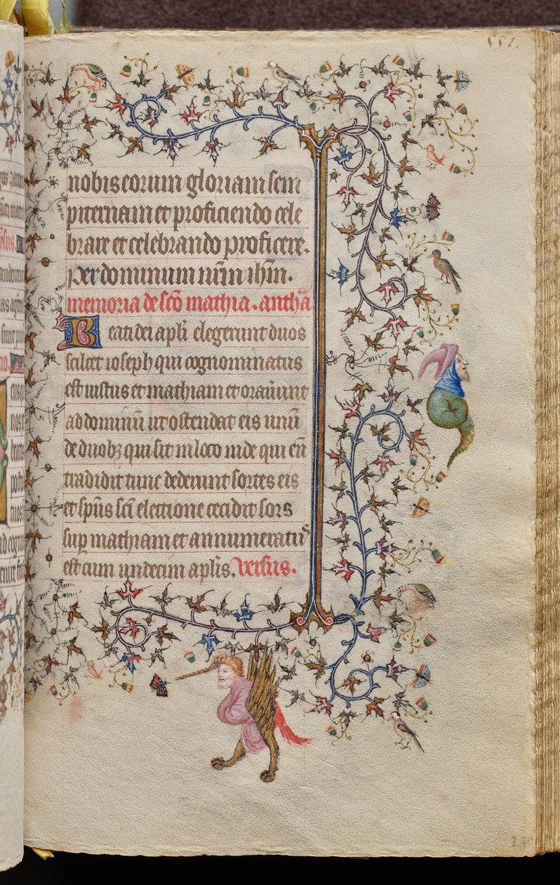 Navarran kuninkaan Kaarle Aatelisen (1361-1425) tunnit: fol. 270r, teksti tekijältä Master of the Brussels Initials and Associates