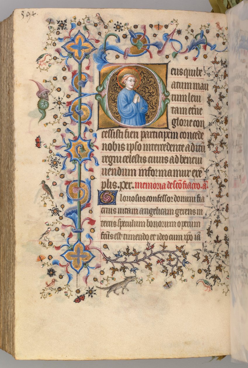 Navarran kuninkaan Kaarle Aatelisen (1361-1425) tunnit: fol. 291v, teksti tekijältä Master of the Brussels Initials and Associates