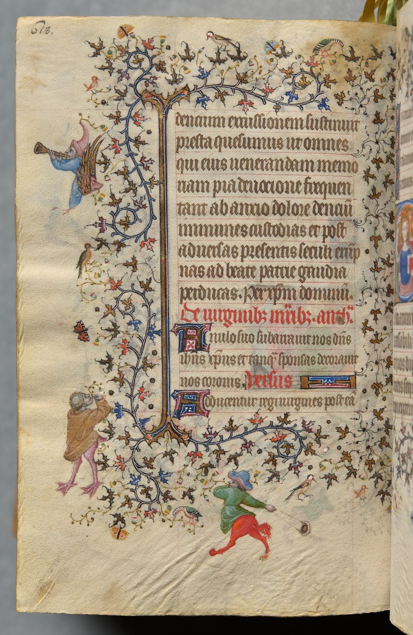 Navarran kuninkaan Kaarle Aatelisen (1361-1425) tunnit: fol. 303vr, tekstiä. tekijältä Master of the Brussels Initials and Associates