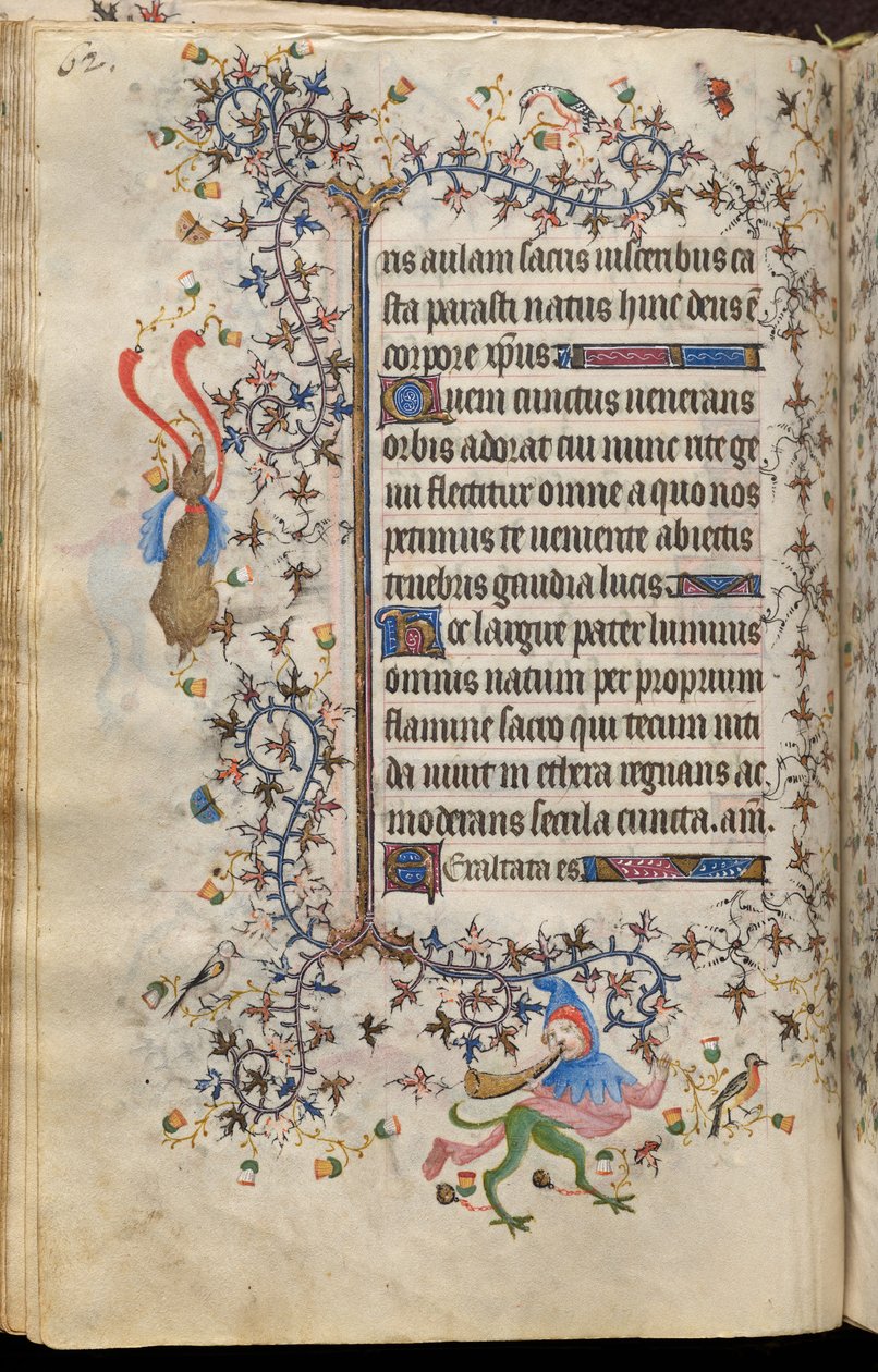 Navarran kuninkaan Kaarle Aatelisen (1361-1425) tunnit: fol. 31v, teksti tekijältä Master of the Brussels Initials and Associates