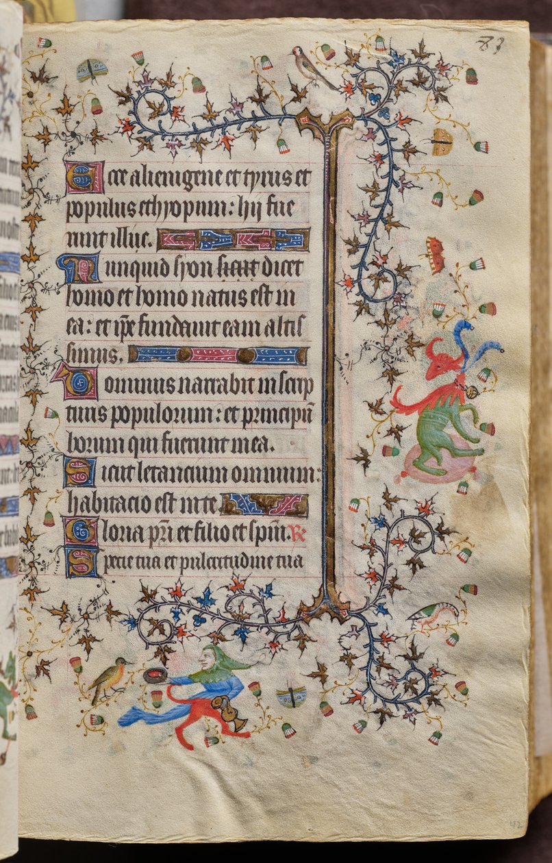 Navarran kuninkaan Kaarle Aatelisen (1361-1425) tunnit: fol. 42r, teksti tekijältä Master of the Brussels Initials and Associates