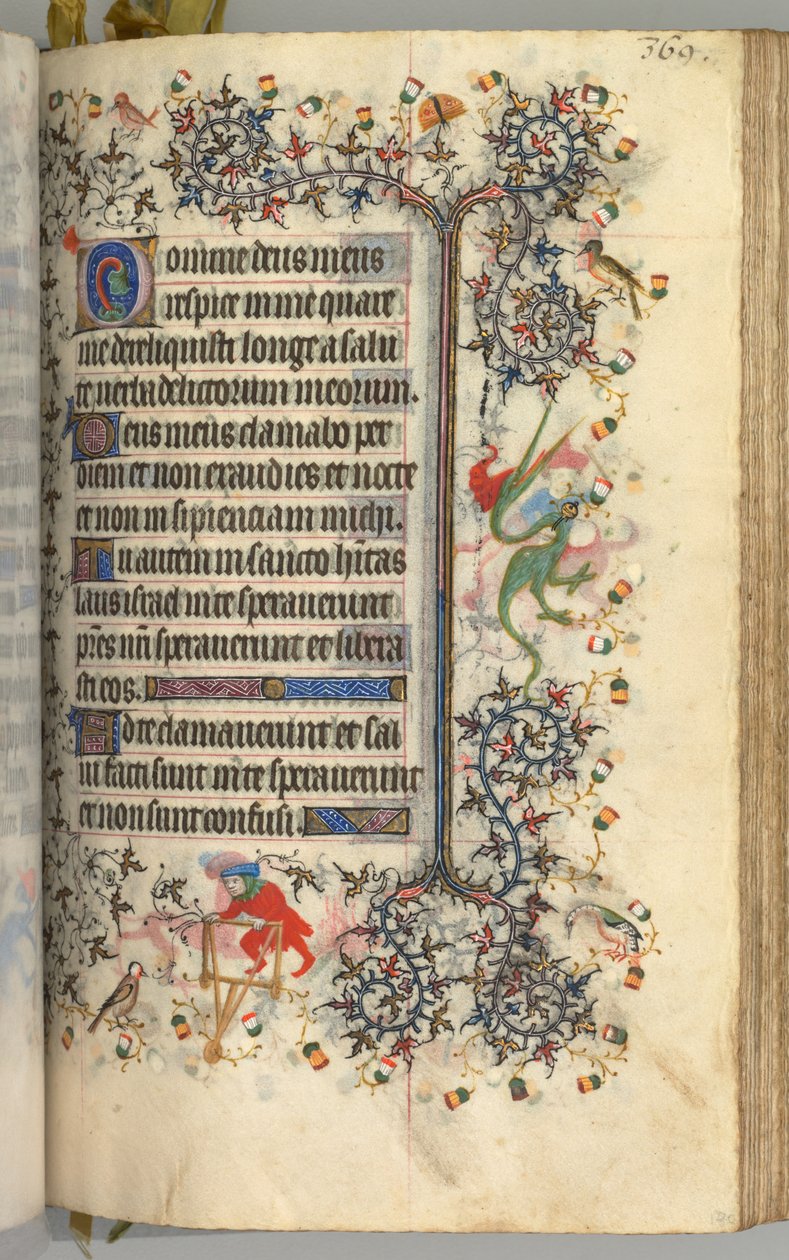 Kaarle Aatelisen, Navarran kuninkaan tunnit 1361-1425: fol. 180r, teksti, c. 1405. tekijältä Master of the Brussels Initials and Associates