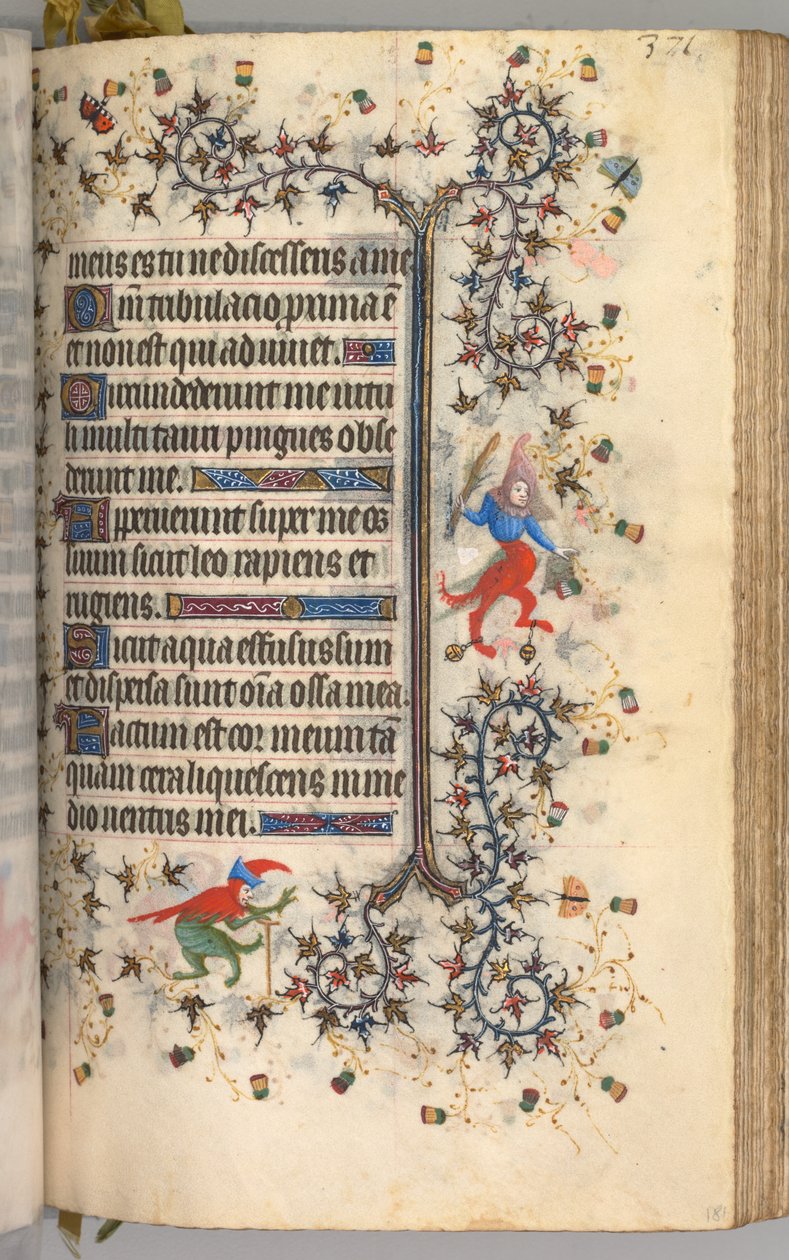 Kaarle Aatelisen, Navarran kuninkaan tunnit 1361-1425: fol. 181r, Teksti, c. 1405. tekijältä Master of the Brussels Initials and Associates