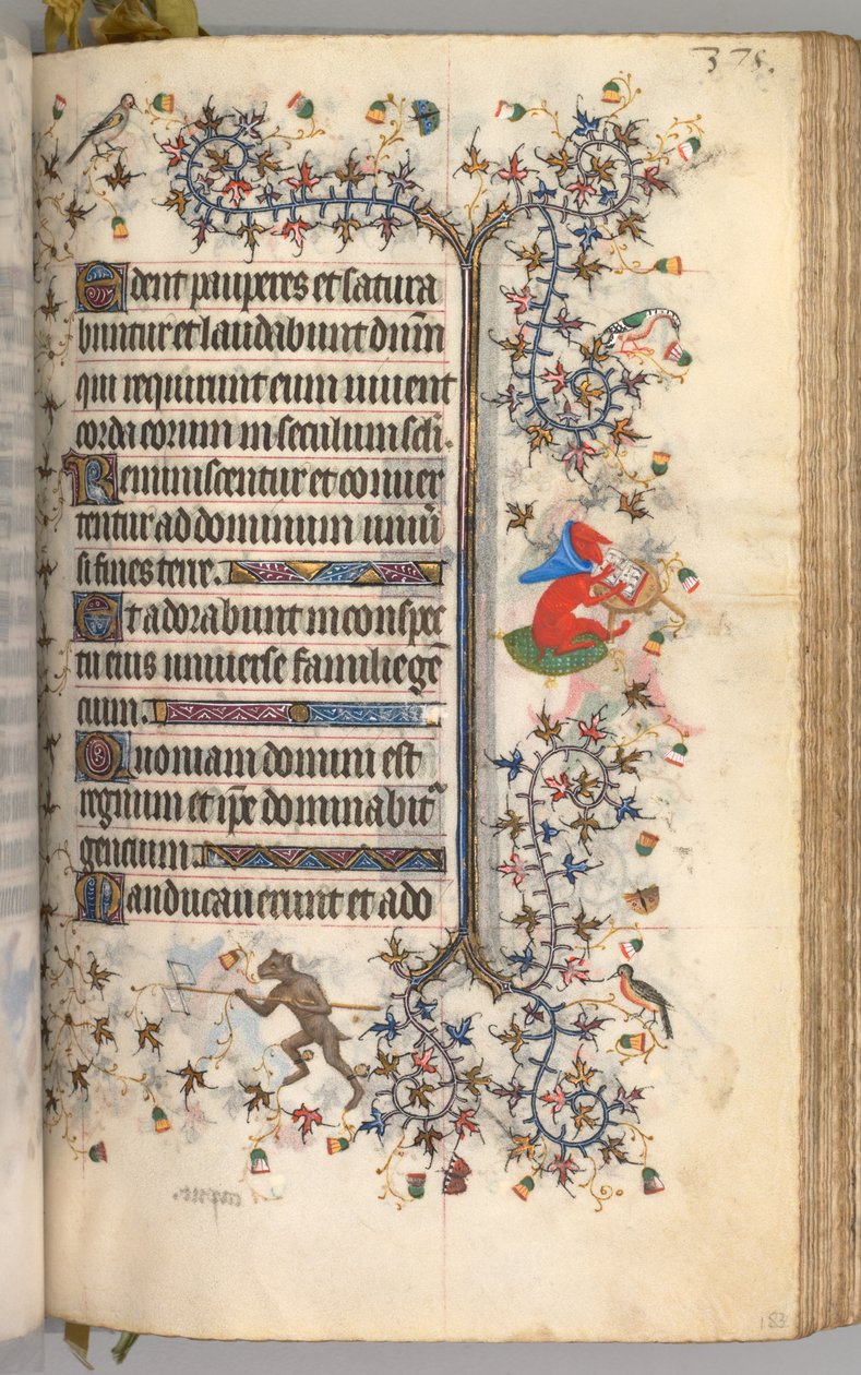 Kaarle Aatelisen, Navarran kuninkaan tunnit 1361-1425: fol. 183r, Teksti, c. 1405. tekijältä Master of the Brussels Initials and Associates