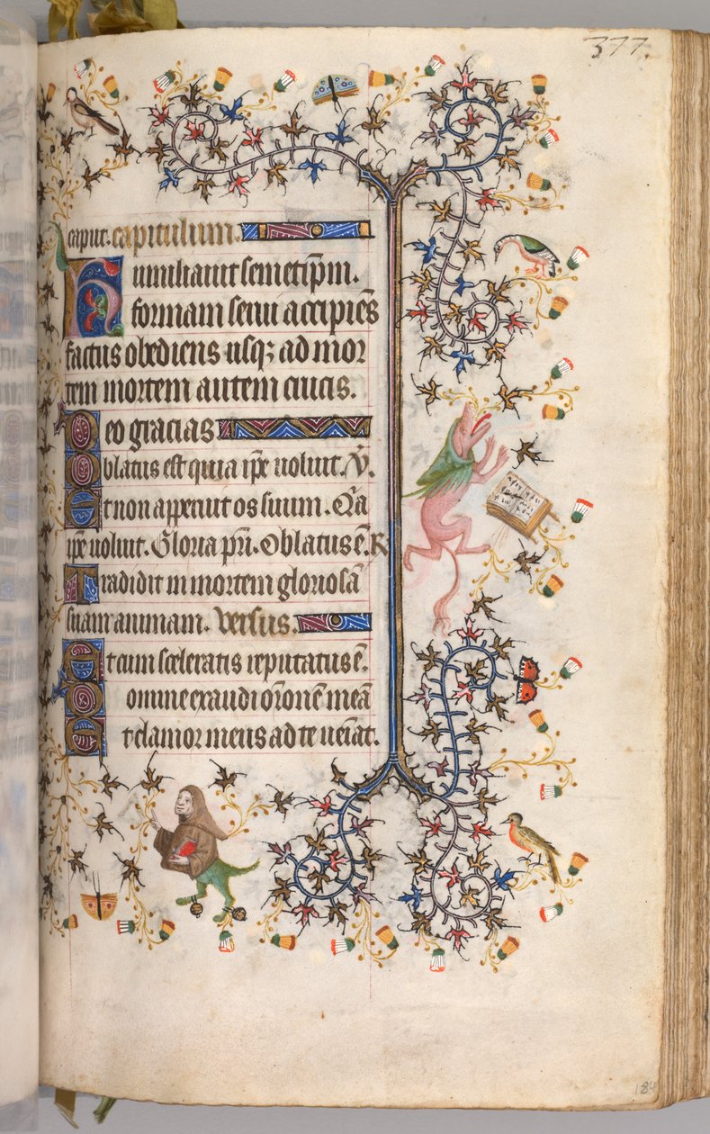 Kaarle Aatelisen, Navarran kuninkaan tunnit 1361-1425: fol. 184r, Teksti, c. 1405. tekijältä Master of the Brussels Initials and Associates