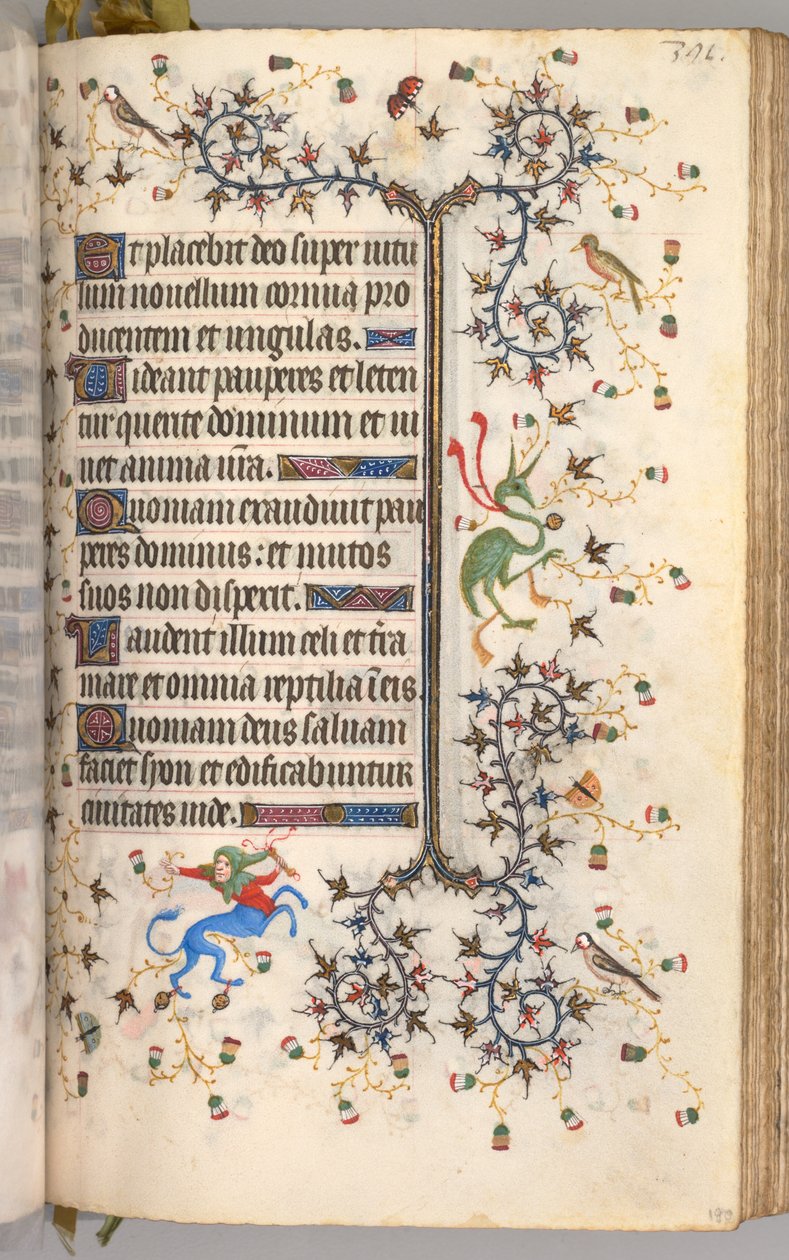 Kaarle Aatelisen, Navarran kuninkaan tunnit 1361-1425: fol. 190r, Teksti, c. 1405. tekijältä Master of the Brussels Initials and Associates