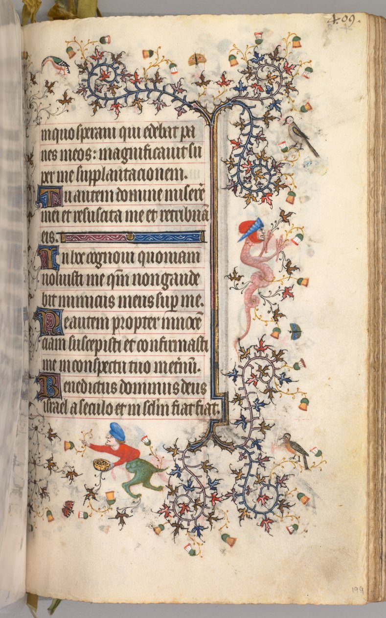 Kaarle Aatelisen, Navarran kuninkaan tunnit 1361-1425: fol. 199r, Teksti, c. 1405. tekijältä Master of the Brussels Initials and Associates