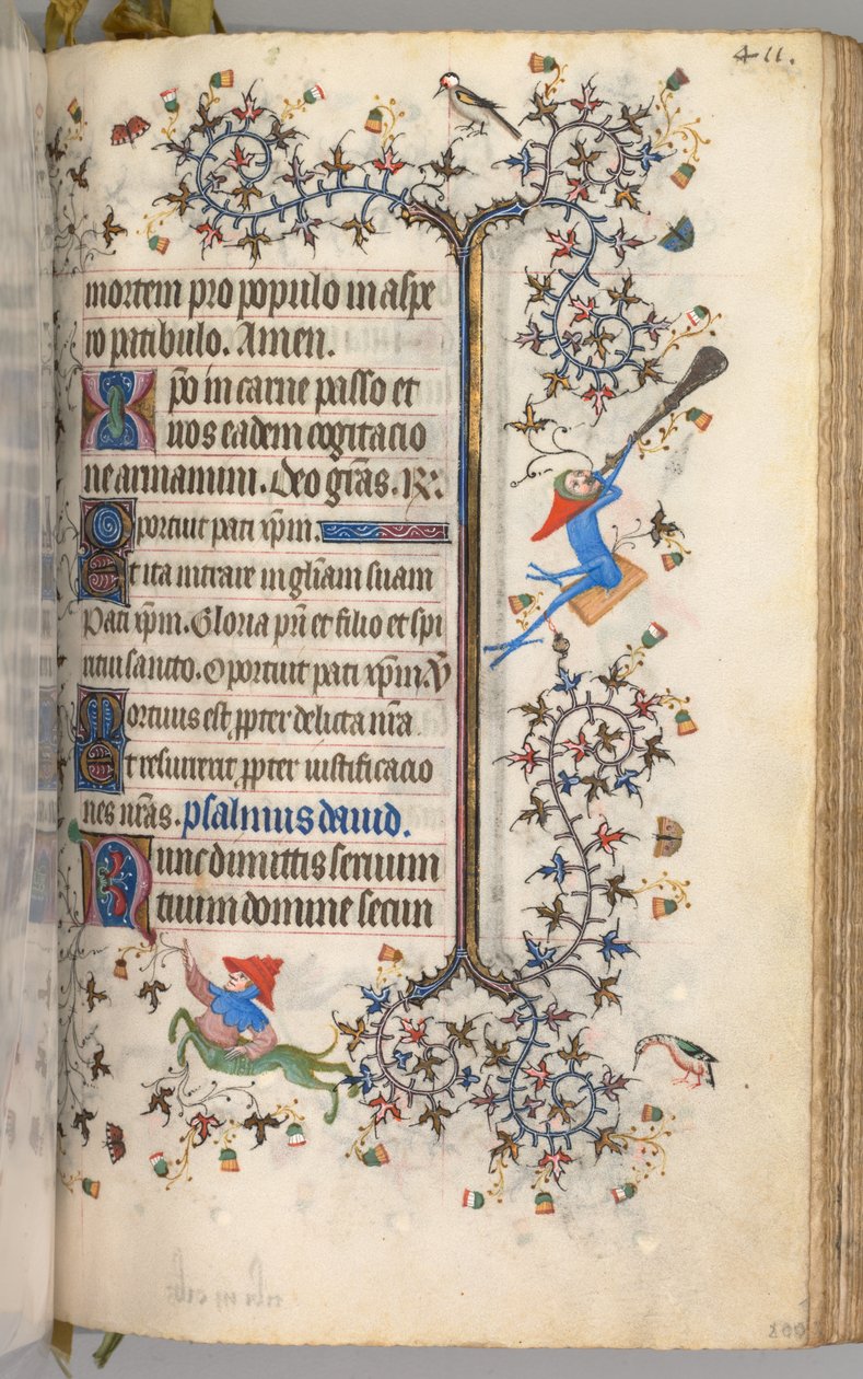 Kaarle Aatelisen, Navarran kuninkaan tunnit 1361-1425: fol. 200r, Teksti, c. 1405. tekijältä Master of the Brussels Initials and Associates