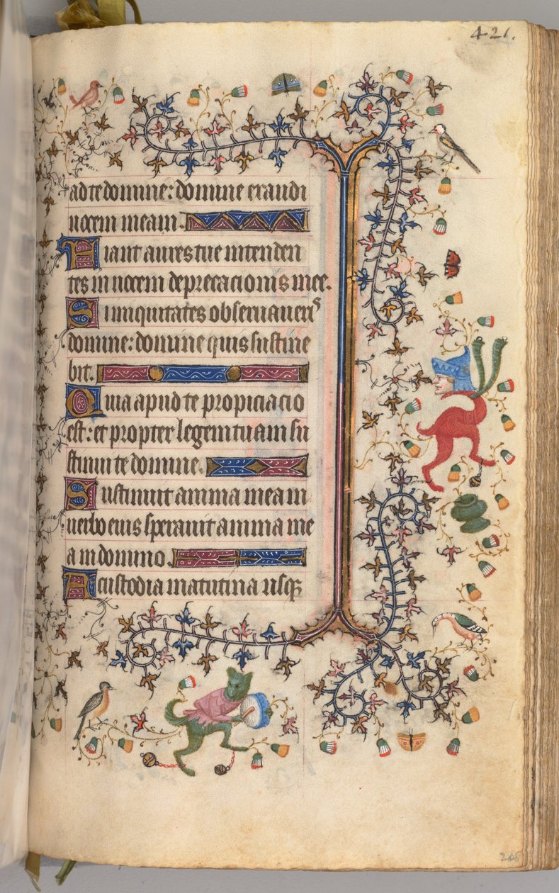 Kaarle Aatelisen, Navarran kuninkaan tunnit 1361-1425: fol. 205r, Teksti, c. 1405. tekijältä Master of the Brussels Initials and Associates
