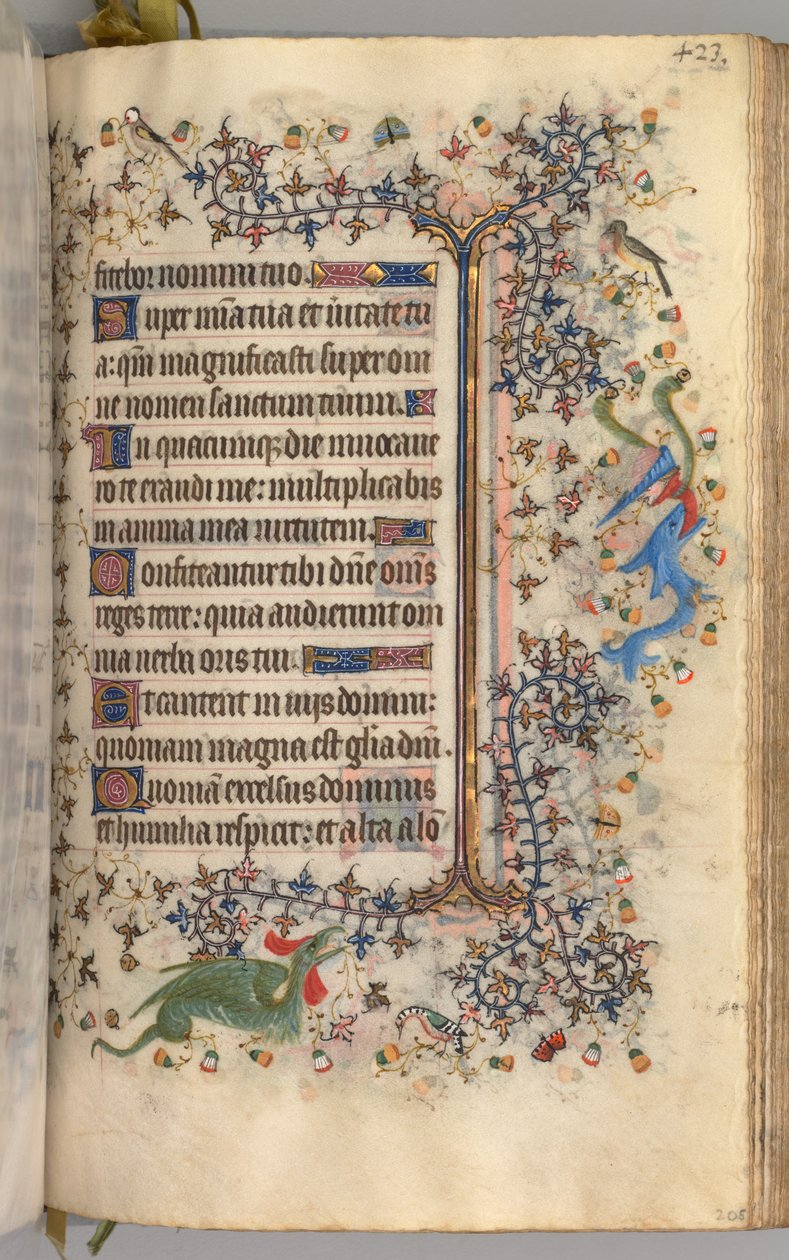 Kaarle Aatelisen, Navarran kuninkaan tunnit 1361-1425: fol. 206r, Teksti, c. 1405. tekijältä Master of the Brussels Initials and Associates