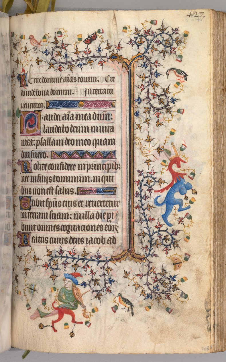 Kaarle Aatelisen, Navarran kuninkaan tunnit 1361-1425: fol. 208r, Teksti, c. 1405. tekijältä Master of the Brussels Initials and Associates