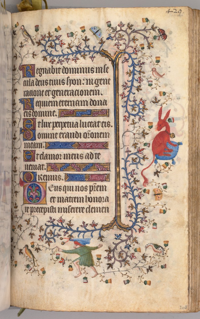 Kaarle Aatelisen, Navarran kuninkaan tunnit 1361-1425: fol. 209r, Teksti, c. 1405. tekijältä Master of the Brussels Initials and Associates