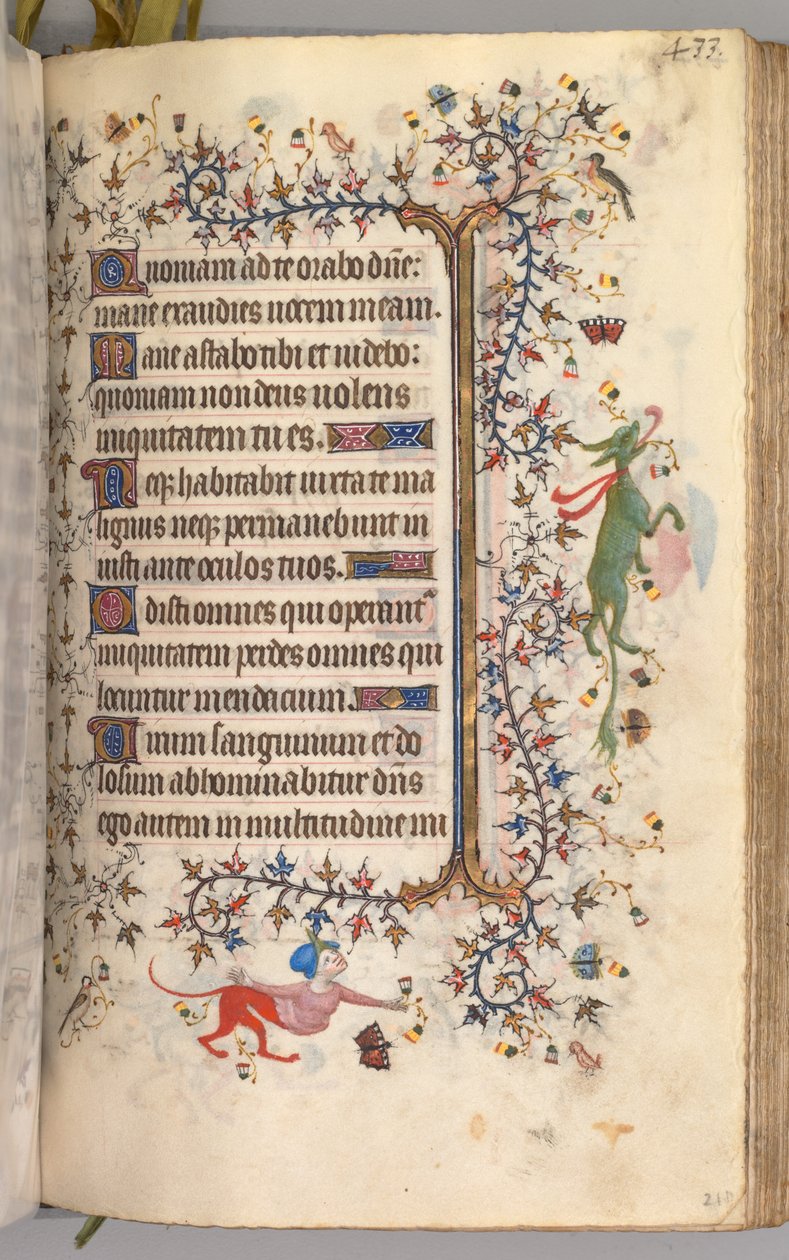 Kaarle Aatelisen, Navarran kuninkaan tunnit 1361-1425: fol. 211r, Teksti, c. 1405. tekijältä Master of the Brussels Initials and Associates