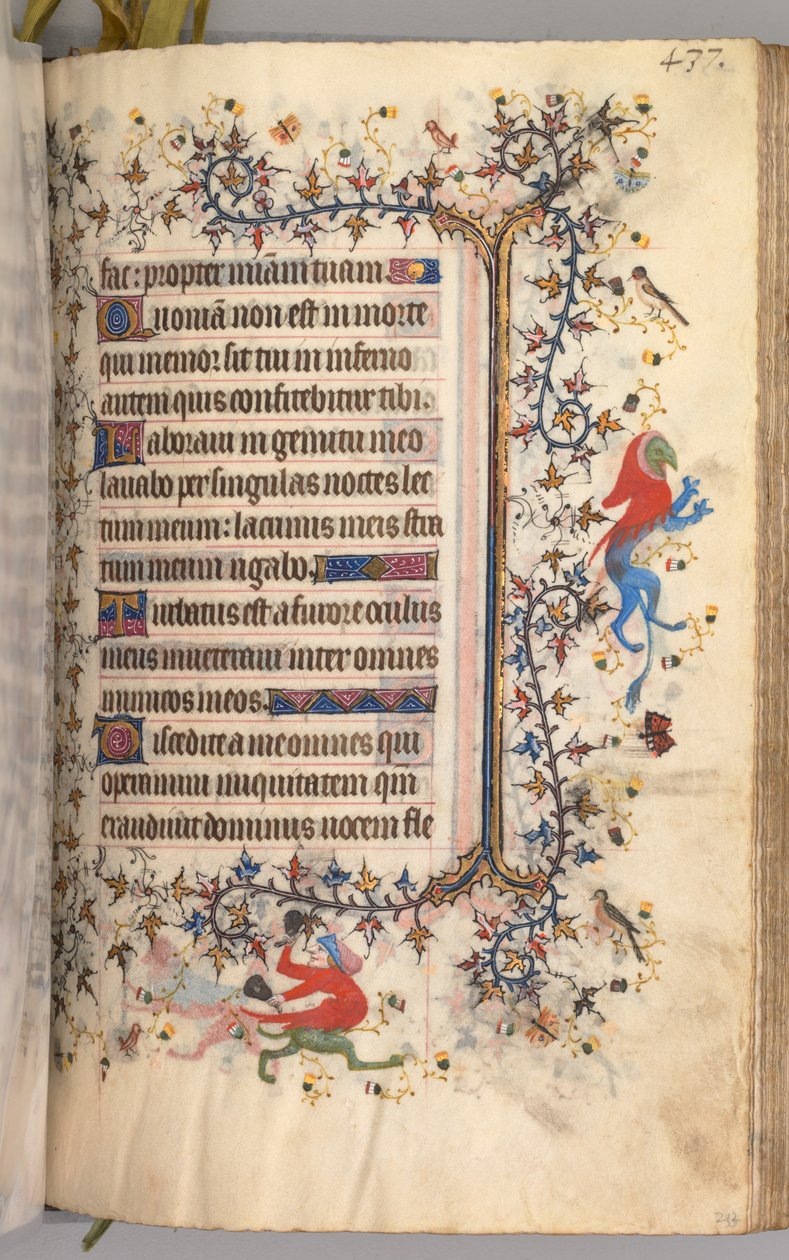 Kaarle Aatelisen, Navarran kuninkaan tunnit 1361-1425: fol. 213r, Teksti, c. 1405. tekijältä Master of the Brussels Initials and Associates