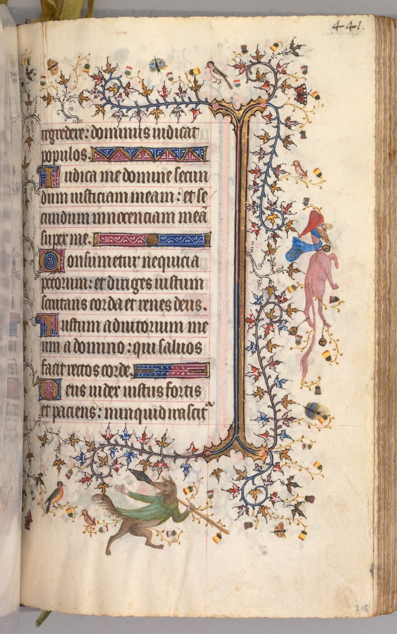 Kaarle Aatelisen, Navarran kuninkaan tunnit 1361-1425: fol. 215r, Teksti, c. 1405. tekijältä Master of the Brussels Initials and Associates