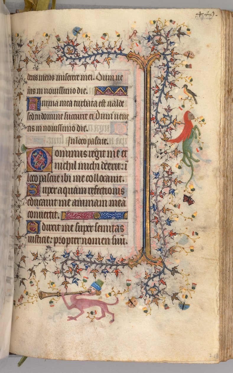 Kaarle Aatelisen, Navarran kuninkaan tunnit 1361-1425: fol. 219r, Teksti, c. 1405. tekijältä Master of the Brussels Initials and Associates