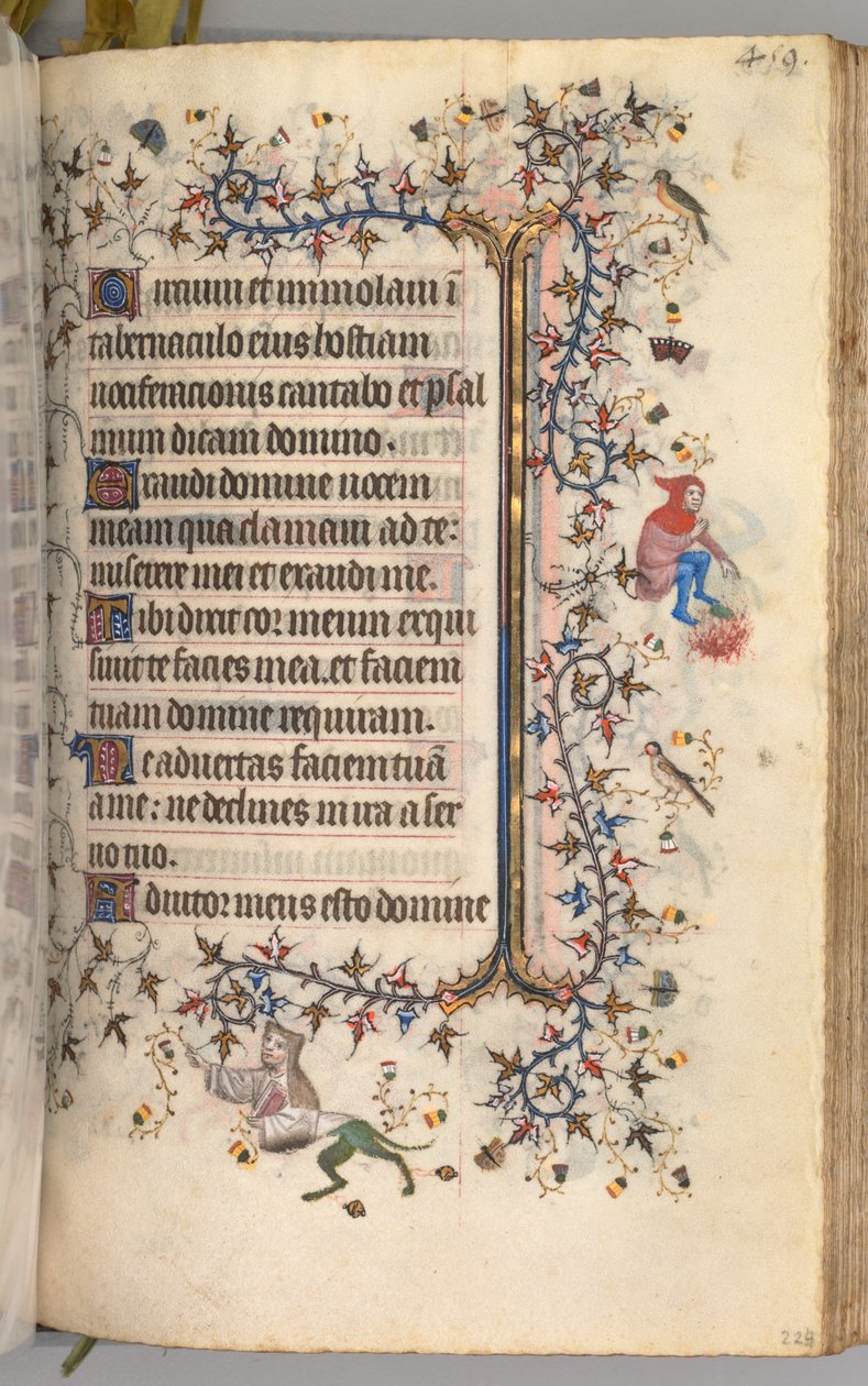 Kaarle Aatelisen, Navarran kuninkaan tunnit 1361-1425: fol. 224r, Teksti, c. 1405. tekijältä Master of the Brussels Initials and Associates