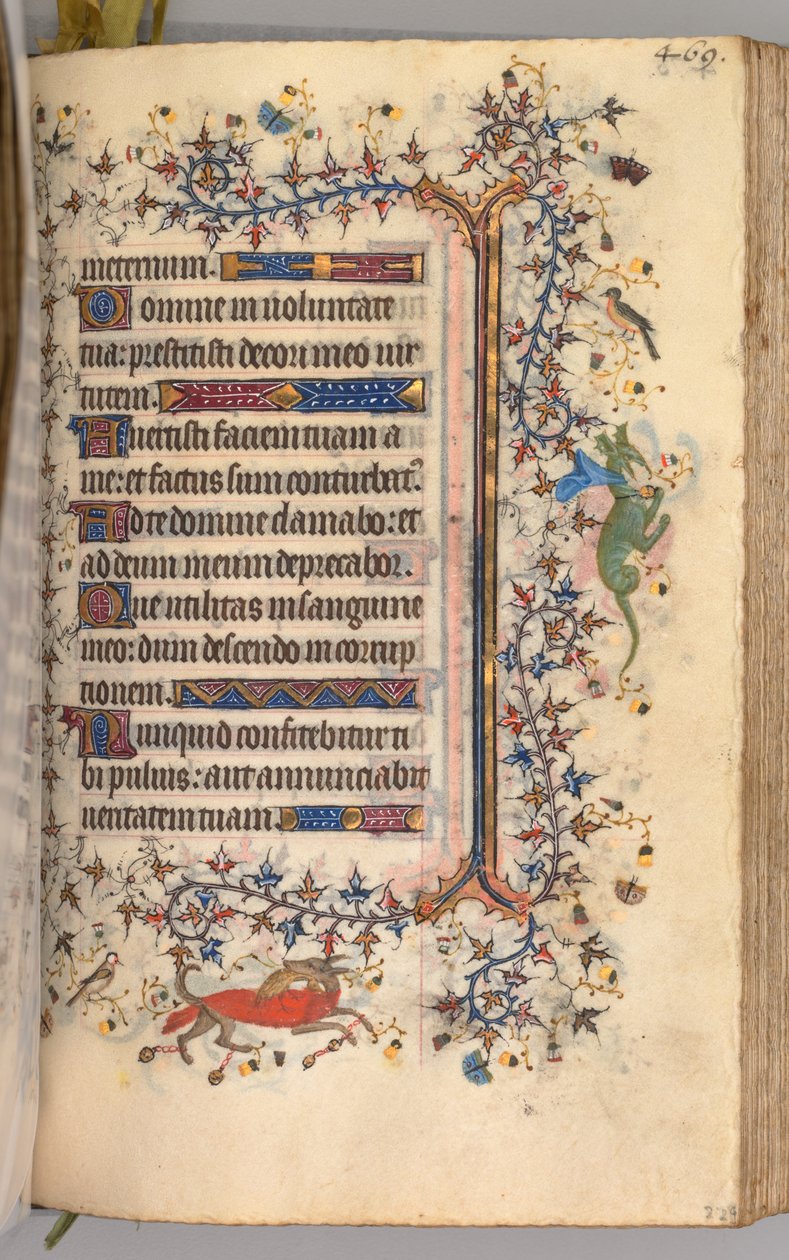 Kaarle Aatelisen, Navarran kuninkaan tunnit 1361-1425: fol. 229r, Teksti, c. 1405. tekijältä Master of the Brussels Initials and Associates