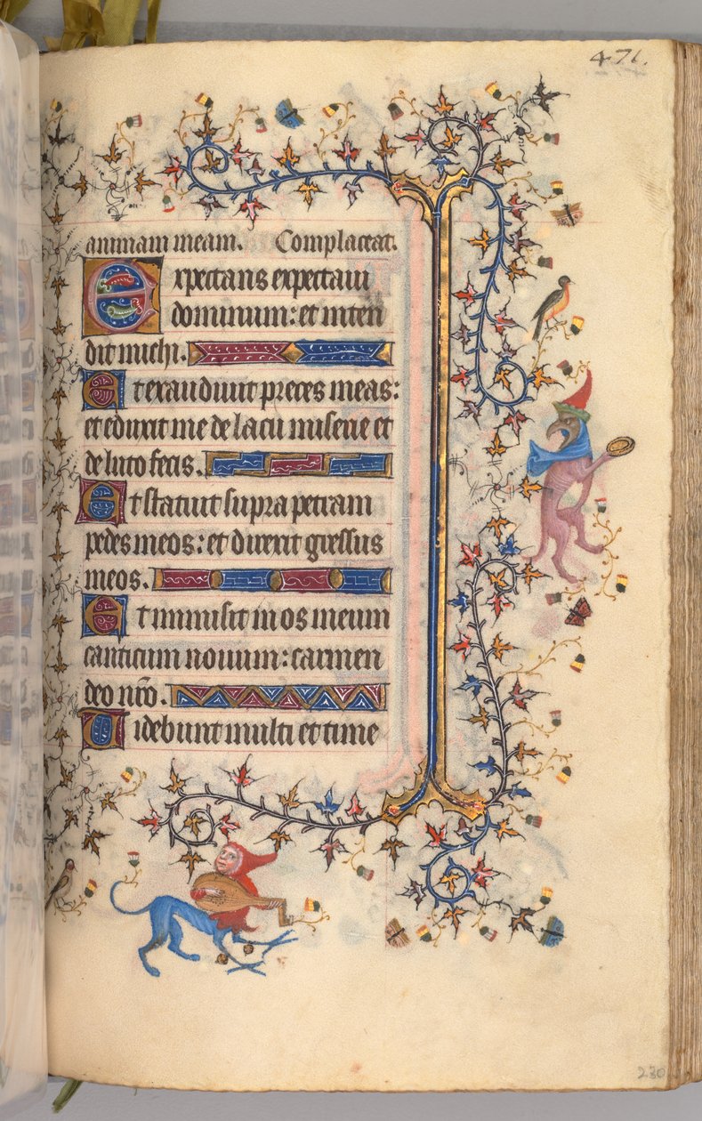 Kaarle Aatelisen, Navarran kuninkaan tunnit 1361-1425: fol. 230r, teksti, c. 1405. tekijältä Master of the Brussels Initials and Associates