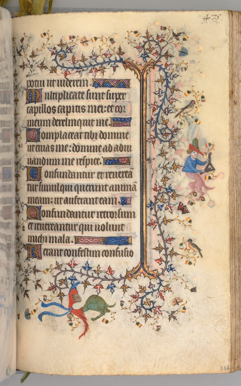 Kaarle Aatelisen, Navarran kuninkaan tunnit 1361-1425: fol. 232r, Teksti, c. 1405. tekijältä Master of the Brussels Initials and Associates