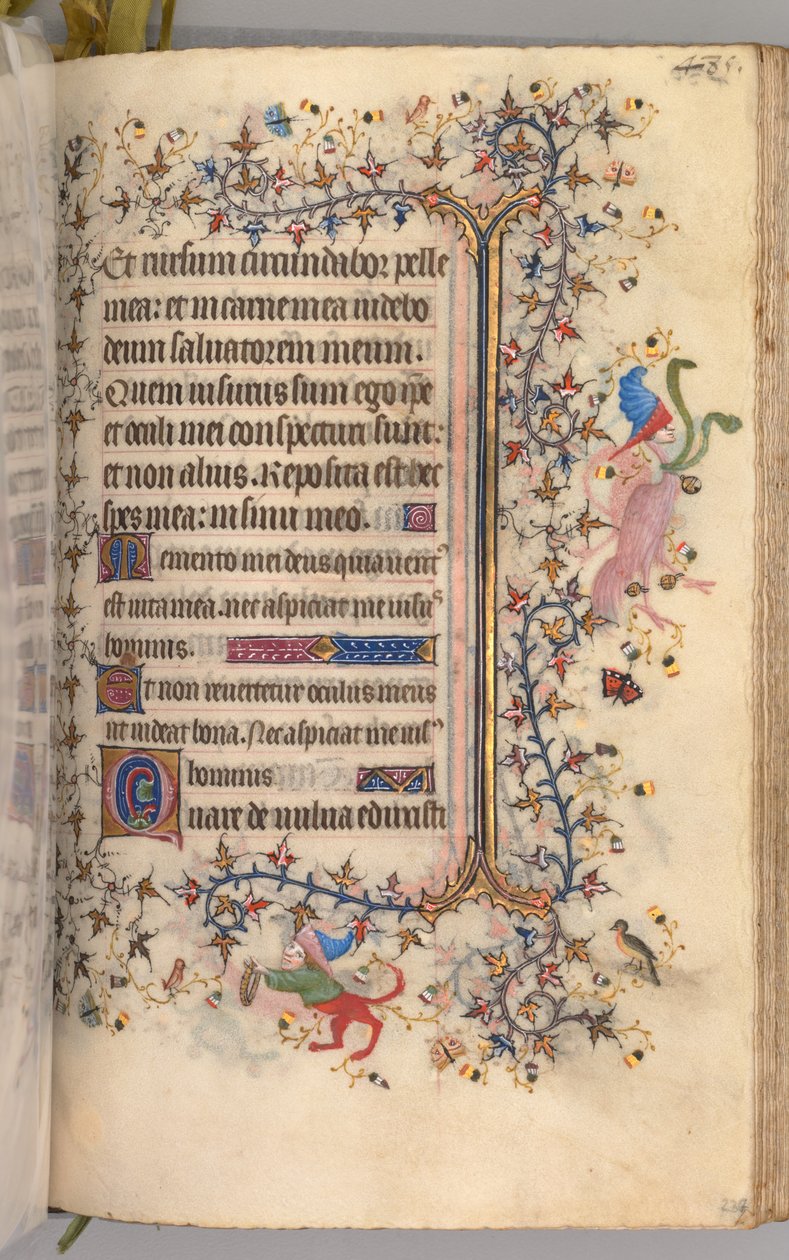 Kaarle Aatelisen, Navarran kuninkaan tunnit 1361-1425: fol. 237r, teksti, c. 1405. tekijältä Master of the Brussels Initials and Associates