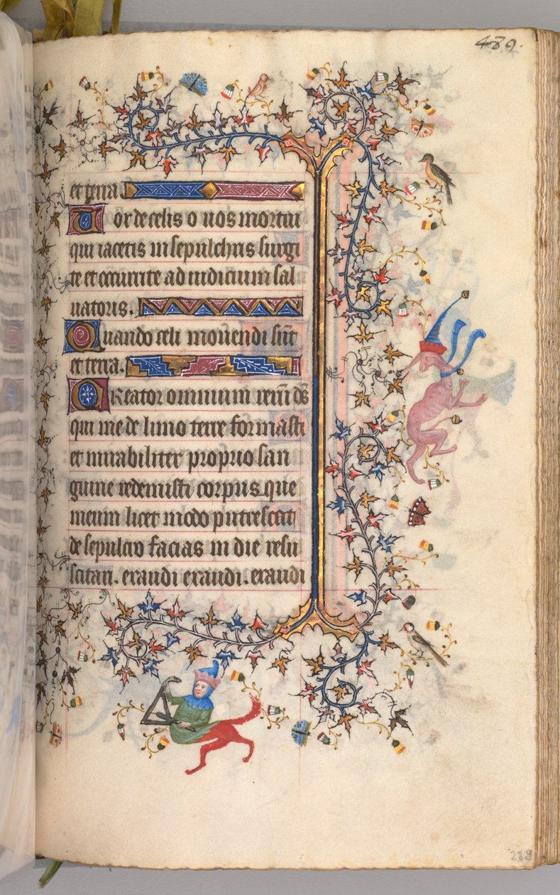 Kaarle Aatelisen, Navarran kuninkaan tunnit 1361-1425: fol. 239r, Teksti, c. 1405. tekijältä Master of the Brussels Initials and Associates