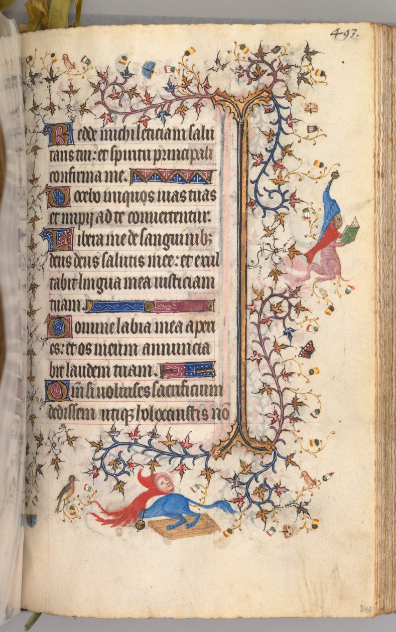 Kaarle Aatelisen, Navarran kuninkaan tunnit 1361-1425: fol. 241r, Teksti, c. 1405. tekijältä Master of the Brussels Initials and Associates