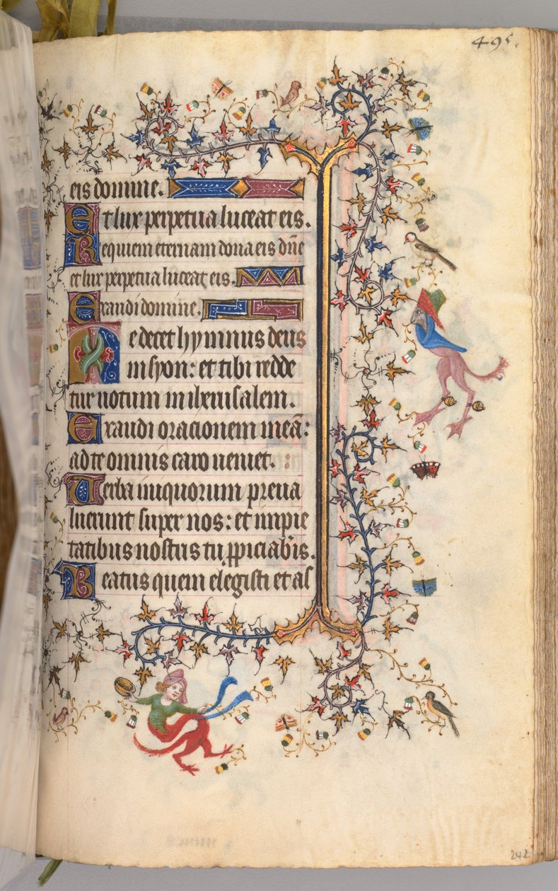 Kaarle Aatelisen, Navarran kuninkaan tunnit 1361-1425: fol. 242r, Teksti, c. 1405. tekijältä Master of the Brussels Initials and Associates