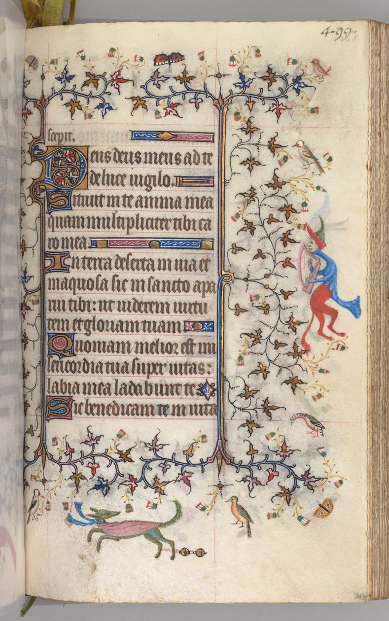 Kaarle Aatelisen, Navarran kuninkaan tunnit 1361-1425: fol. 244r, Teksti, c. 1405. tekijältä Master of the Brussels Initials and Associates