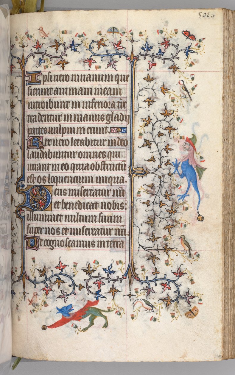 Kaarle Aatelisen, Navarran kuninkaan tunnit 1361-1425: fol. 245r, Teksti, c. 1405. tekijältä Master of the Brussels Initials and Associates