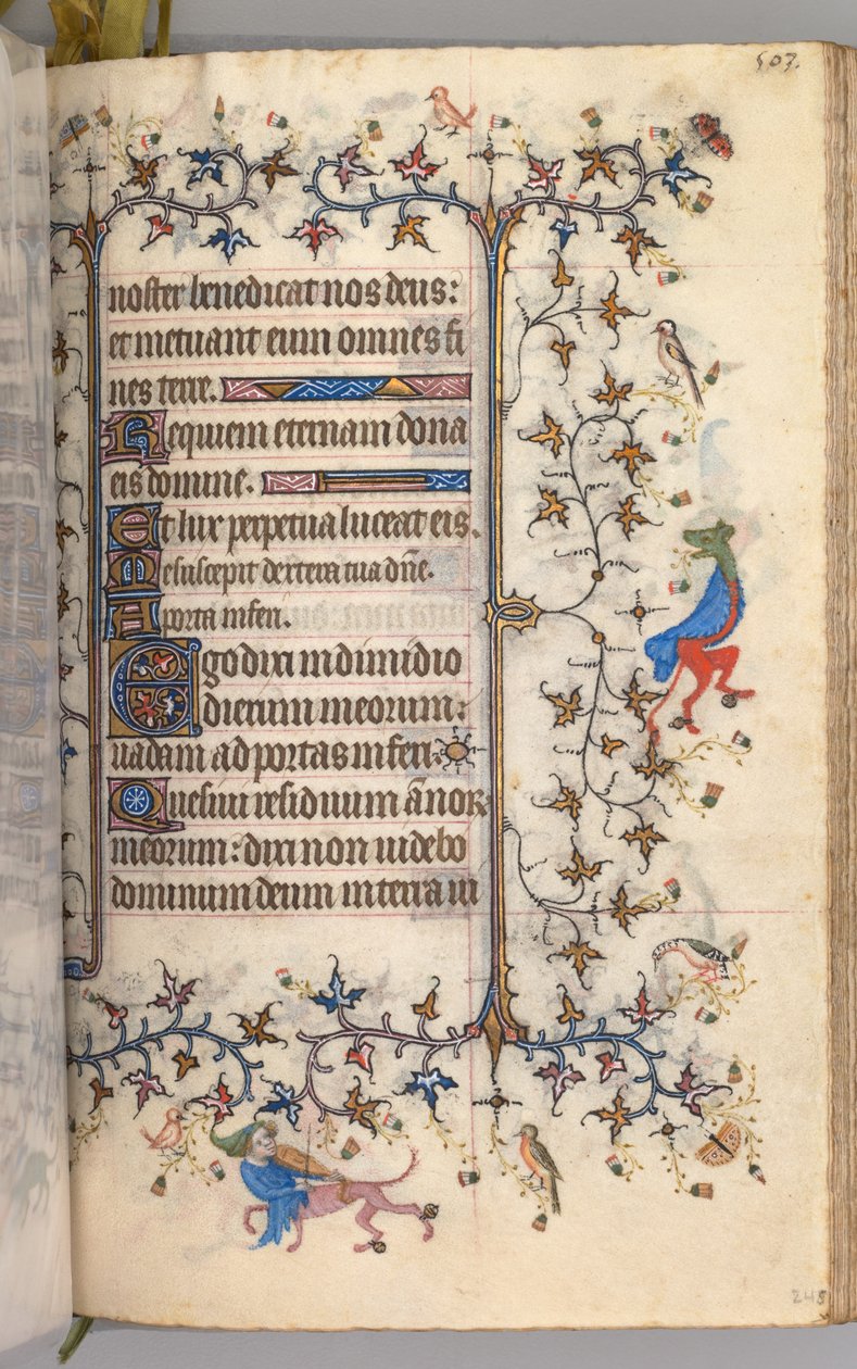 Kaarle Aatelisen, Navarran kuninkaan tunnit 1361-1425: fol. 246r, Teksti, c. 1405. tekijältä Master of the Brussels Initials and Associates