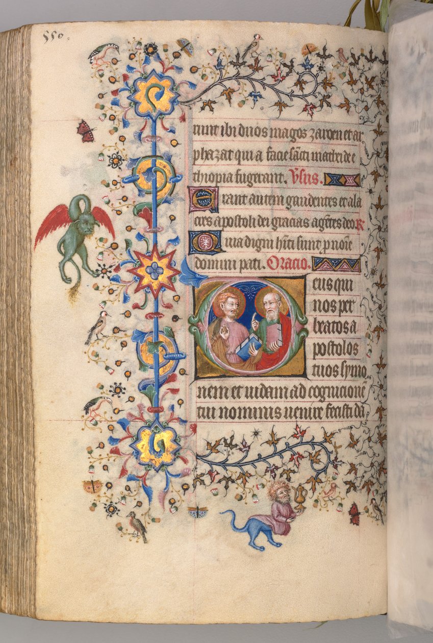 Kaarle Aatelisen, Navarran kuninkaan tunnit 1361-1425, fol. 269v, SS. Simon ja Juudas, n. 1405. tekijältä Master of the Brussels Initials and Associates