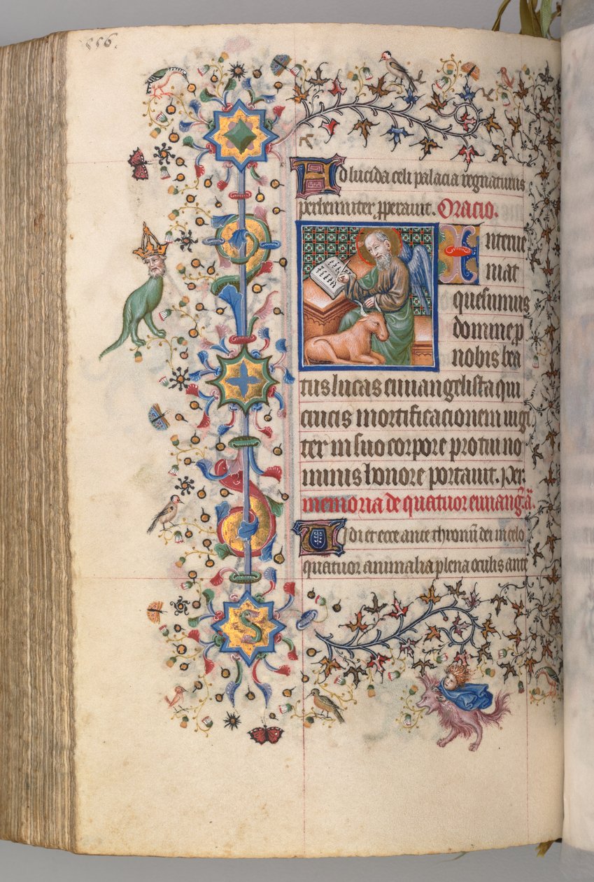 Kaarle Aatelisen, Navarran kuninkaan tunnit 1361-1425, , fol. 272v, St. Luke, c. 1405. tekijältä Master of the Brussels Initials and Associates