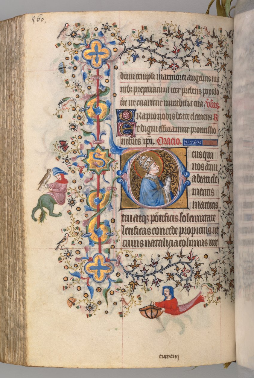 Kaarle Aatelisen, Navarran kuninkaan tunnit 1361-1425, , fol. 274v, St. Clement, n. 1405. tekijältä Master of the Brussels Initials and Associates