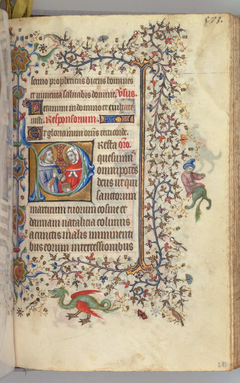 Kaarle Aatelisen, Navarran kuninkaan tunnit 1361-1425, fol. 281r, SS. Cosmas ja Damien, n. 1405. tekijältä Master of the Brussels Initials and Associates
