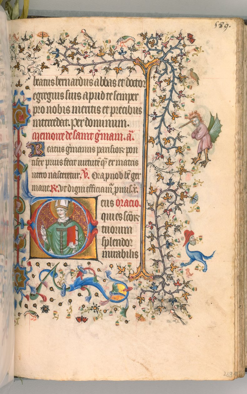 Kaarle Aatelisen, Navarran kuninkaan tunnit 1361-1425, fol. 289r, St. Germain, c. 1405. tekijältä Master of the Brussels Initials and Associates