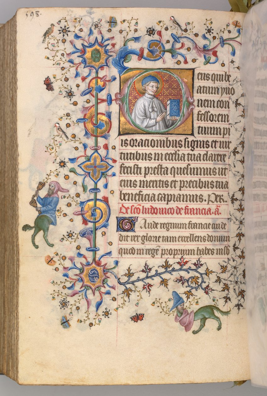 Kaarle Aatelisen, Navarran kuninkaan tunnit 1361-1425, fol. 293v, St. Yoon, c. 1405. tekijältä Master of the Brussels Initials and Associates