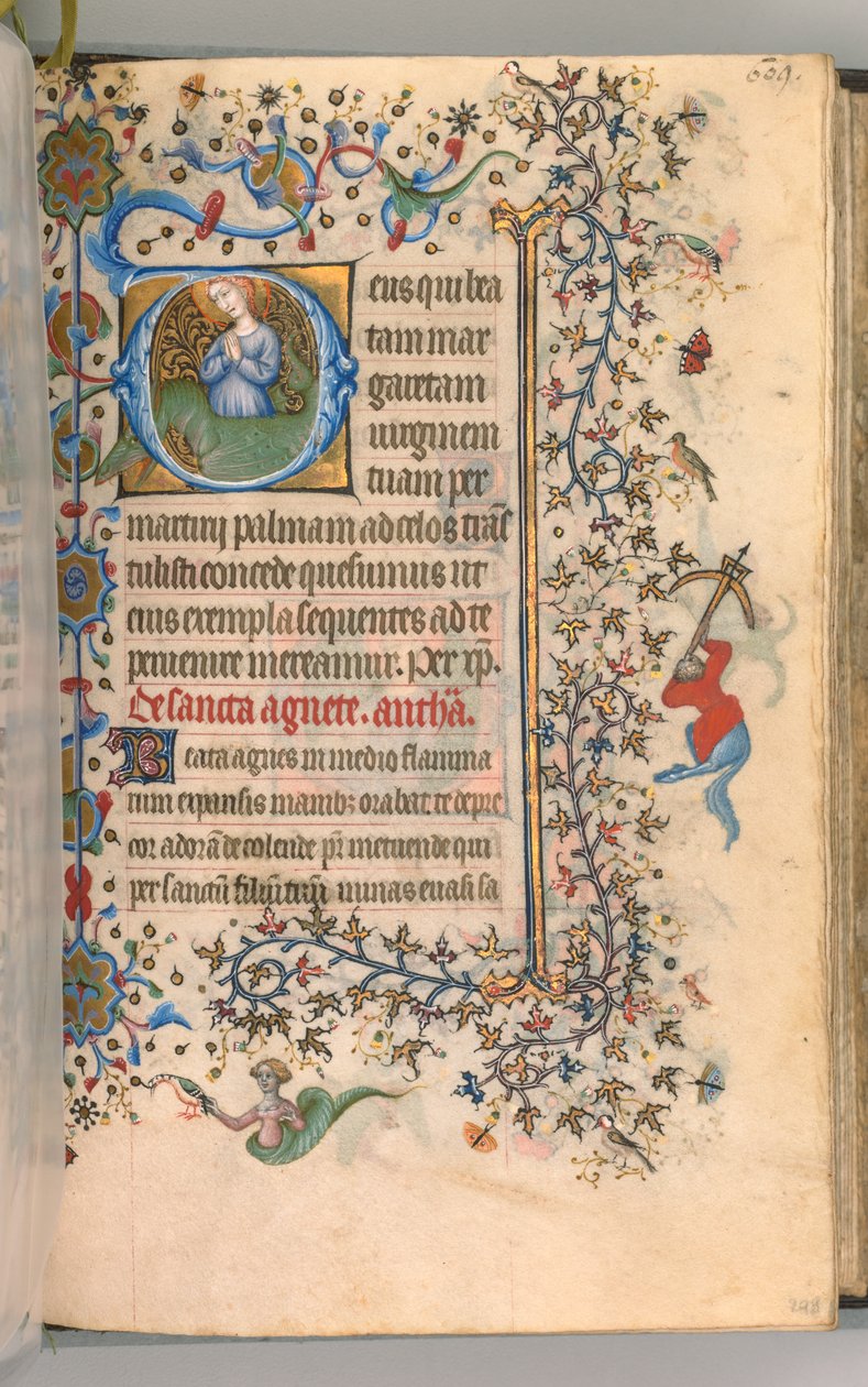 Kaarle Aatelisen, Navarran kuninkaan tunnit 1361-1425, fol. 299a, St. Margaret, c. 1405. tekijältä Master of the Brussels Initials and Associates