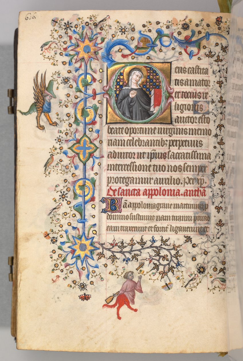 Kaarle Aatelisen, Navarran kuninkaan tunnit 1361-1425, fol. 302v, St. Opportune, c. 1405. tekijältä Master of the Brussels Initials and Associates