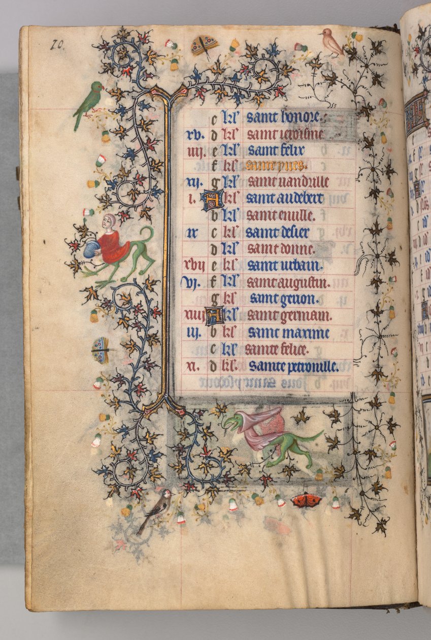 Kaarle Aatelisen, Navarran kuninkaan tunnit 1361-1425: fol. 5v, toukokuu, c. 1405. tekijältä Master of the Brussels Initials and Associates