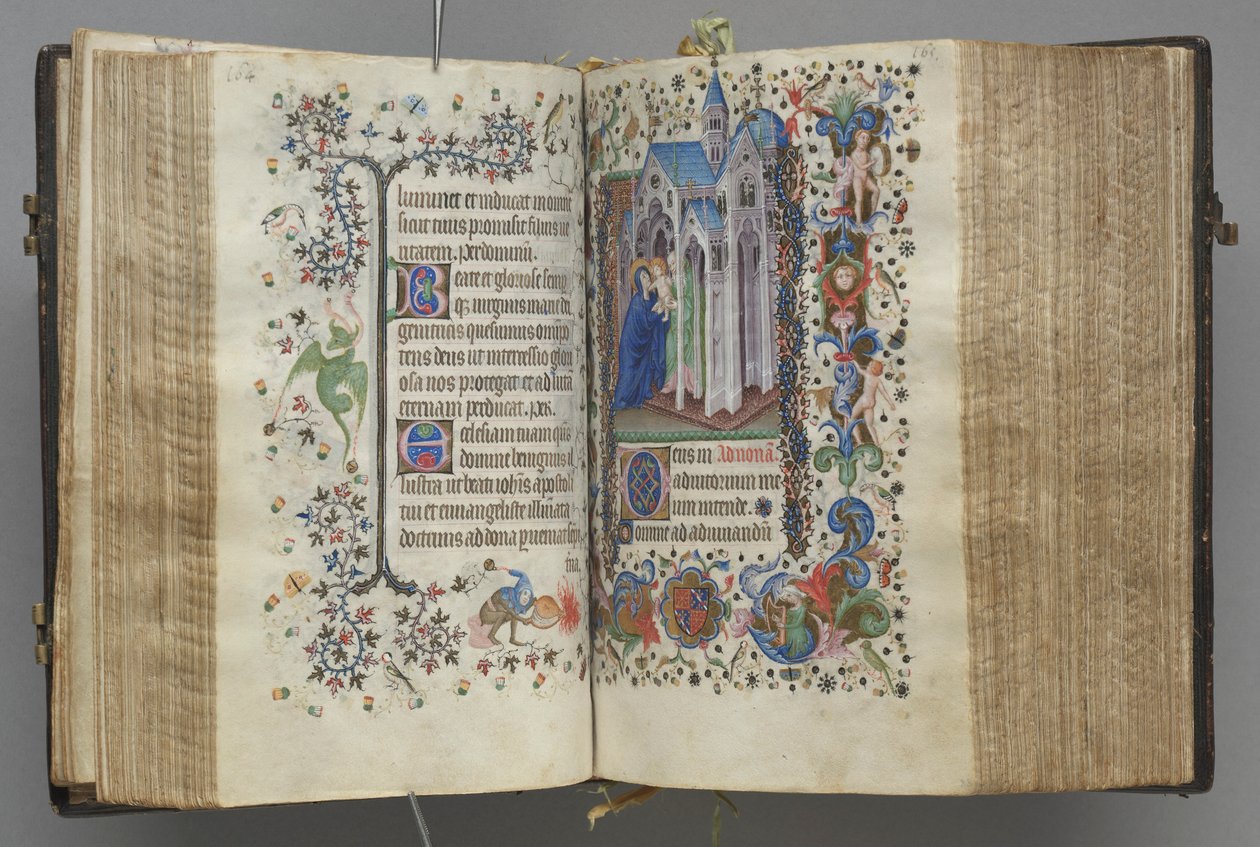 Kaarle Aatelisen, Navarran kuninkaan tunnit 1361-1425: fol. 82v, teksti, c. 1405. tekijältä Master of the Brussels Initials and Associates