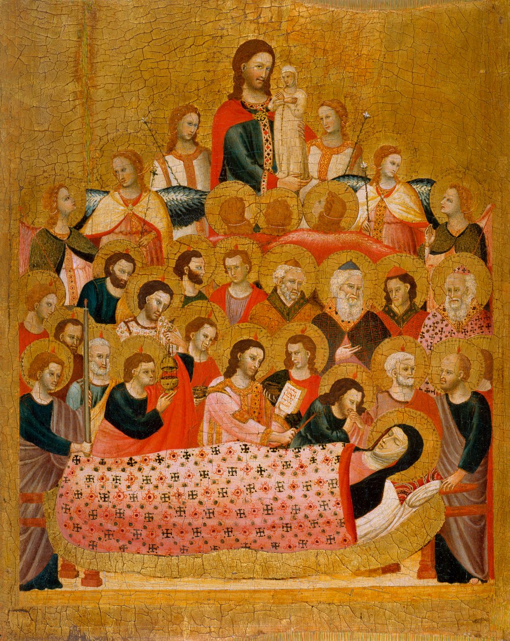 ""La dormition de la vierge"" Neitsyen nukkuminen - Peinture du Maitre de la Madone Cini (aktiivinen noin 1330) - noin 1330 - Tempera paneelissa - 50,3x41,2 - Museu Nacional d