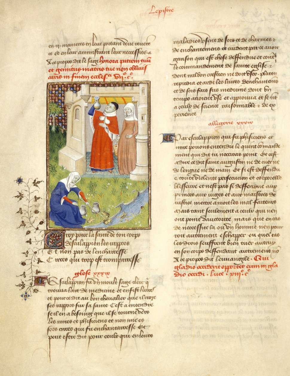 Harley 4431 f.113v, Aesculapius ja Circe, kuva "L