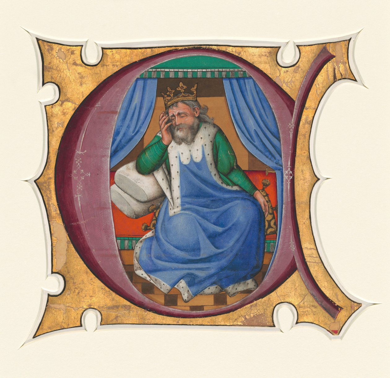 Alkuperäinen C Daavidin kanssa (kuningas Saul?) tekijältä Master of the Cypresses
