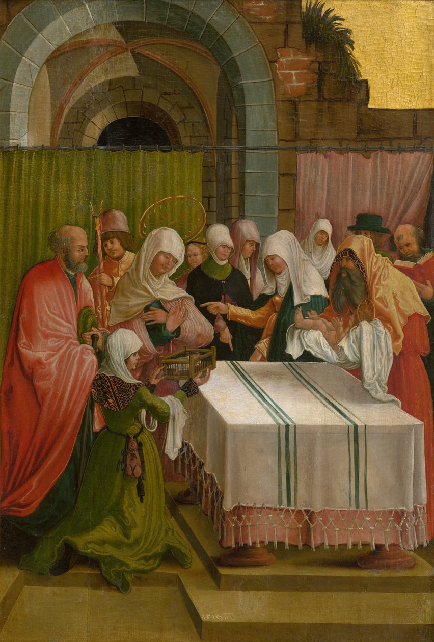 La Presentació de Jesús al Temple, 1519. finlandès tekijältä Master of the Danube School