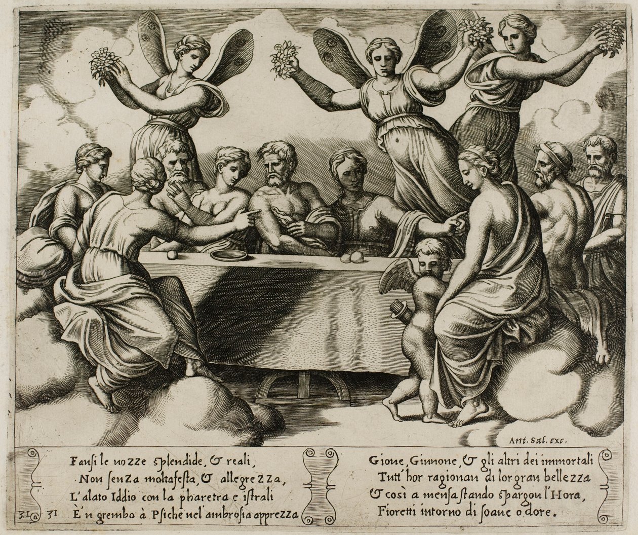 The Gods Celebrating the Wedding of Psyche and Cupid   1275825   fi       finnish Successfully Translated  Original: Portret van een onbekende geestelijke, driekwart naar rechts Translat: Portret van een onbekende geestelijke, driekwart naar rechts 1358027 tekijältä Master of the Die