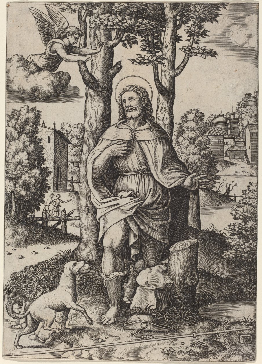 Saint-Roch tekijältä Master of the Die after Follower of Raphael