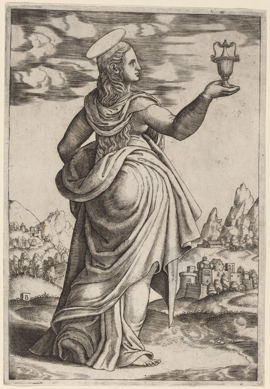 Magdalena tekijältä Master of the Die after Follower of Raphael